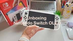 Nintendo Switch OLED unboxing 🎮 + set up & game play