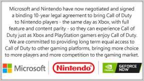 ITS OFFICIAL - Microsoft gives Nintendo & NVIDIA 10 Years of COD