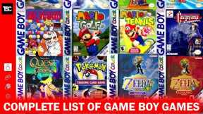 Nintendo Switch Online: Complete List of Game Boy Games