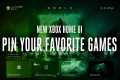 New Xbox Home UI with pinned apps and 